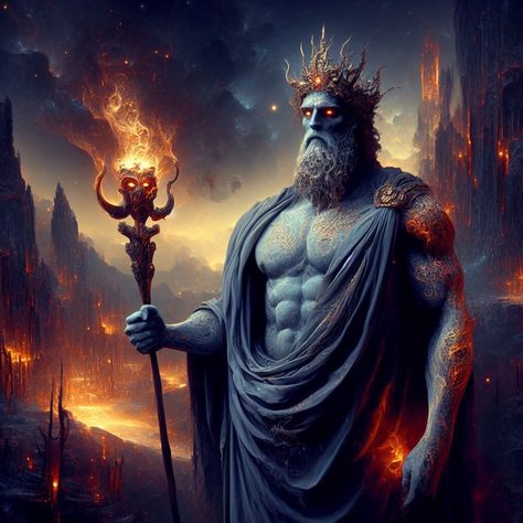 Hades is the ancient Greek god of the underworld and the ruler of the realm of the dead. Hades God Of The Underworld Art, Hades Mythology Art, Greek Mythology Art Ancient Greece Aesthetic, Hades God Art, Kronos Greek Mythology, Persephone Halloween, Ancient Angels, Underworld Greek Mythology, Hades Mythology