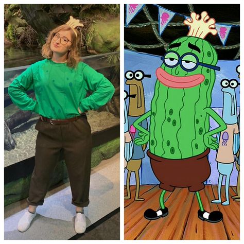 Simple Spongebob Costume, Spongebob Character Costume Ideas, Spongebob Birthday Costume, Plankton Costume Diy, Kuddly Krab Costume, Spongebob Theme Party Costume, Spongebob Characters Costume Group, Cute Spongebob Outfits, Unique Spongebob Costumes