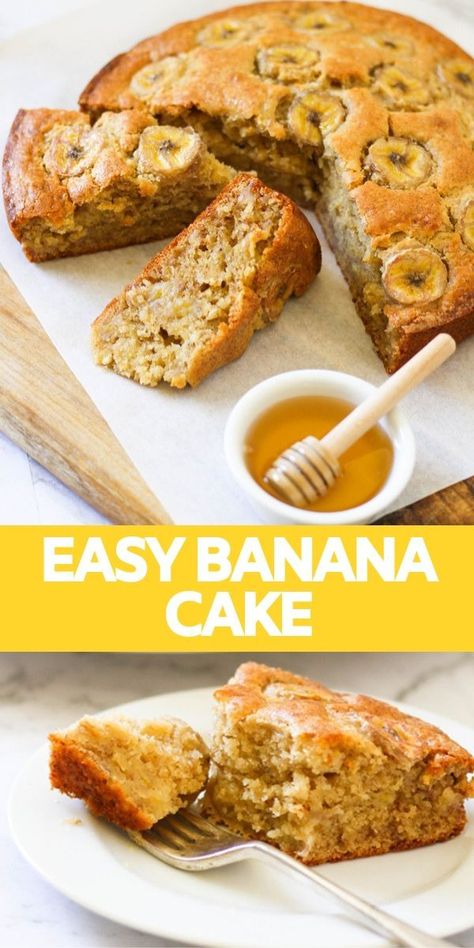 Easy Banana Cake Recipe, Banana Topping, Easy Banana Cake, Caramelised Banana, Banana Recipes Easy, Banana Cake Recipe Easy, Banana Recipes Overripe, Banana Slices, Banana Cake Recipe