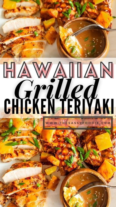 Pineapple Chicken Teriyaki, Pineapple Chicken Breast, Hawaii Chicken, Hawaiian Pineapple Chicken, Teriyaki Chicken Marinade, Teriyaki Skewers, Hawaiian Grilled Chicken, Teriyaki Pineapple Chicken, Monday Meals