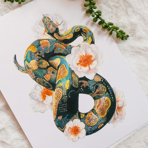 Serpent Aesthetic, Snake Painting, Snake Drawing, Snake Art, Arte Sketchbook, Arte Inspo, A Snake, Art And Illustration, Charcoal Drawing