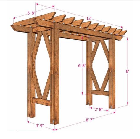 Diy Arbour, Grape Arbor, Pergola Diy, Free Building Plans, Cheap Pergola, Pergola Swing, Garden Arbor, Pergola Canopy, Wooden Pergola