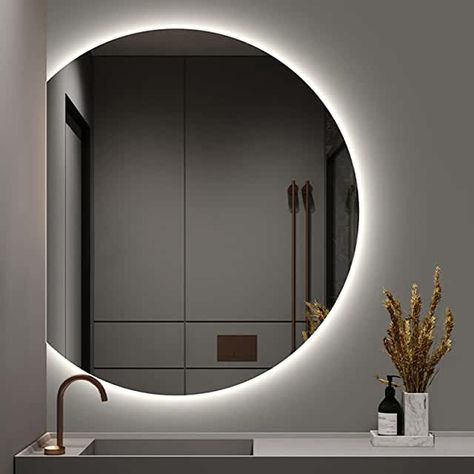 Oval Led Mirror Bathroom, Washbasin Mirror Design, Cruise Suite, Mirror Tiles Bathroom, Mirror Background, Oval Mirror Bathroom, Bathroom Mirror Design, Mirror Decor Ideas, Suite Room