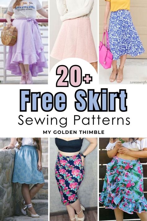 21 Free Skirt Patterns for Chic and Stylish Women Skirt Sewing Pattern Free, Skirt Sewing Patterns, How To Make A Skirt, Free Skirt Pattern, Patterns Skirt, Pencil Skirt Tutorial, Sweet Red Poppy, Pleated Skirt Pattern, Make A Skirt