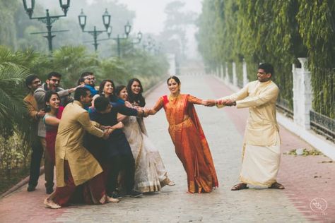 Photographer - The Group Picture! Photos, Telegu Culture, Beige Color, Bridal Makeup, Groom Sherwani, Designer Groom Wear pictures, images, vendor credits - Country Inn and Suites, Lakshya Manwani Photography, Om Prakash Jawahar Lal, WeddingPlz Funny Wedding Poses, Bride Shot, Engagement Portraits Poses, Marriage Photoshoot, Marriage Poses, Bridesmaid Poses, Groom Sherwani, Bridesmaid Photoshoot, Indian Wedding Poses