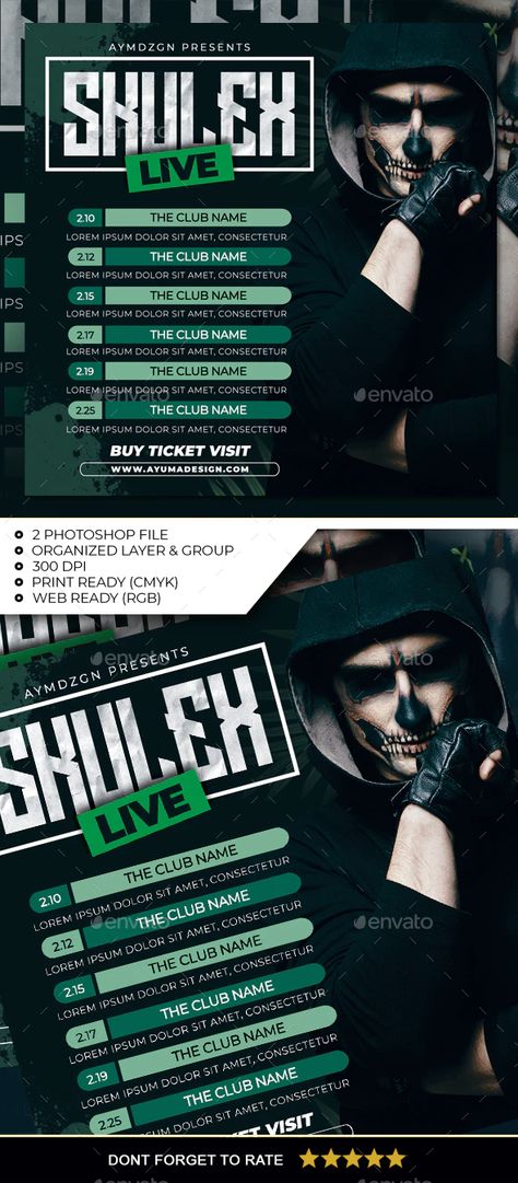 Tour Flyer, Image Model, Tour Dates, Envato Elements, Buy Tickets, Print Templates, Flyer Template, Flyer Design, Creative Market