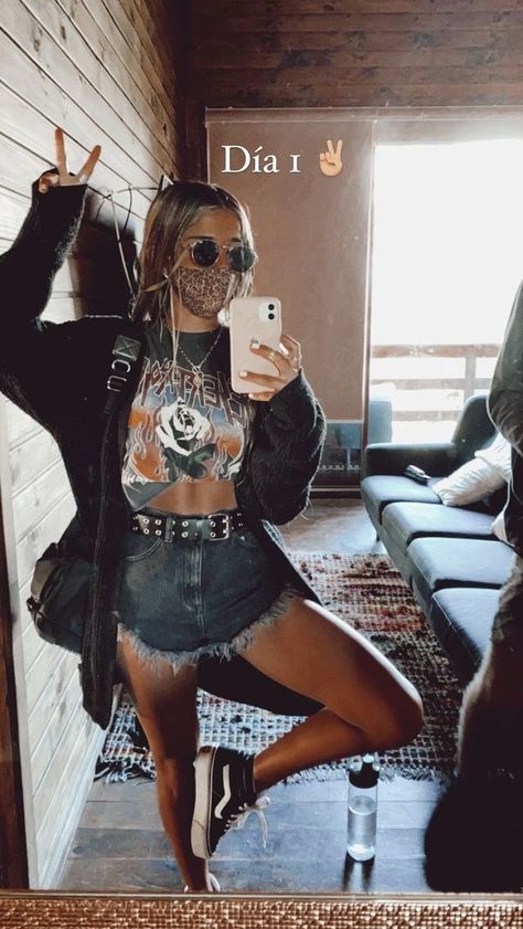 Rock Festival Outfit Summer, Alternative Festival Outfit, Hipster Summer Outfits, Trucker Aesthetic, Biker Outfits, Coachella Outfits, Fancy Stuff, Look Rock, Digital Closet