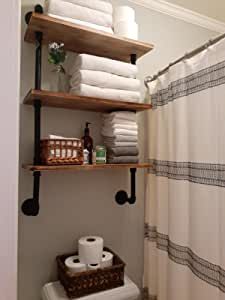 Industrial Wall Shelves, Pipe Shelving, Shelves Over Toilet, Rustic Wall Shelves, Floating Bookshelves, Industrial Pipe Shelves, Bathroom Wall Shelves, Farmhouse Shelves, Pipe Shelves