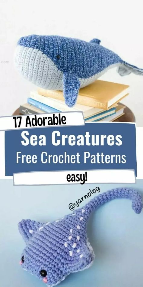 17 sea creature creation you make easily and for free! Almost all of the patterns are suitable for beginners and use typical amigurumi stitches such as magic ring, single crochet, and slip stitch to name a few. Free Crochet Sea Creatures, Sea Animal Amigurumi Free Pattern, Beginner Crochet Animals Free Patterns, Cool Crochet Projects Free, Crocheting Patterns For Beginners, Free Stuff Animal Crochet Patterns, Crochet Easy Plushies, Beginner Crochet Plushie Pattern, Crochet Amigurumi Free Patterns Sea Animals