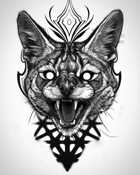 Gothic Tattoos, Cat Tattoo Designs, Gothic Tattoo, Dark Art Tattoo, Bright Ideas, The Middle Ages, Rib Tattoo, Unique Cats, Tattoo Pattern