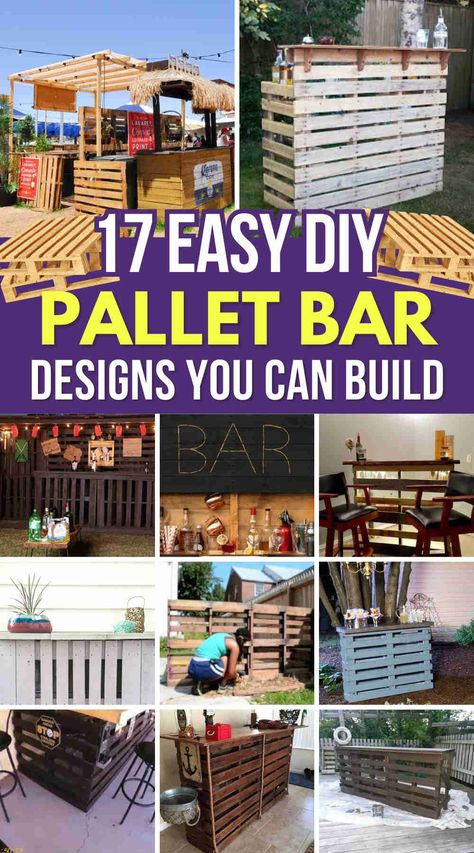 Bar Made Of Pallets, How To Build A Bar Out Of Pallets, Bar Leaner Diy, Outdoor Bar Ideas For Party, Diy Bar Table Outdoor, Pallet Bars Diy Outdoor, Pallet Bar Outdoor, Patio Bar Ideas Outdoor, Bar Diy Ideas