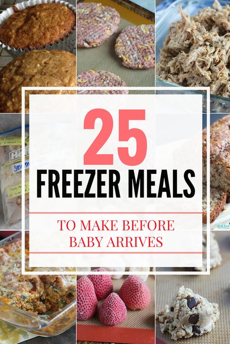 25 Favorite Freezer Meals to Make Before Baby Comes (or ANYTIME!) - Dash Of Evans Pregnancy Freezer Meals, Freezer Ideas, Blueberry Yogurt Muffins, Quick Sandwiches, Quick Pasta Dishes, Yogurt Muffins, Veggie Lasagna, Meals To Make, Meals Ideas