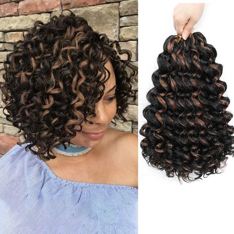 PRICES MAY VARY. 💖Material: Ocean Wave Crochet Hair is made of high quality low temperature synthetic fiber, which is skin friendly, super lightweight and soft, comfortable to wear and natural looking, to resemble the touch and feel of human hair. 💖Hair Package: Ocean Wave Crochet Hair 8 Packs/lot, usually 7-8 packs will create a full gorgeous crochet curly hairstyle. You can trim your Ocean Deep Wavy Crochet Hair according to your needs and do DIY hairstyles with different colors and sizes to Wet And Wavy Human Hair Crochet, Ripple Deep Crochet Hairstyles, Curly Crochet Braids Hairstyles, Hairstyles For Off The Shoulder Dress, Crochet Styles For Black Women, Deep Wave Crochet Hair, Human Hair Crochet Braids, Human Hair Crochet, Ocean Wave Crochet