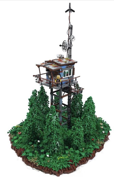 Lego Fallout, Lego Tree, Communication Tower, Lego Universe, Lego Sculptures, Construction Lego, Lego Display, Lego Diy, Lego Ship