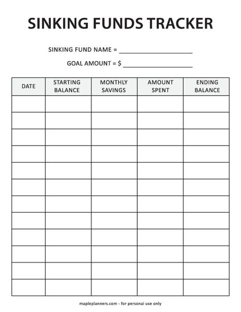 Free Printable Sinking Funds Tracker Template Savings Template Free Printables, Sinking Fund Tracker Printable Free, Cash Envelope Tracker Free Printables, Sinking Funds Tracker Free Printable, Sinking Funds Printable Free, Sinking Funds Categories, Saving For Vacation, Sinking Fund Tracker, Cash Tracker