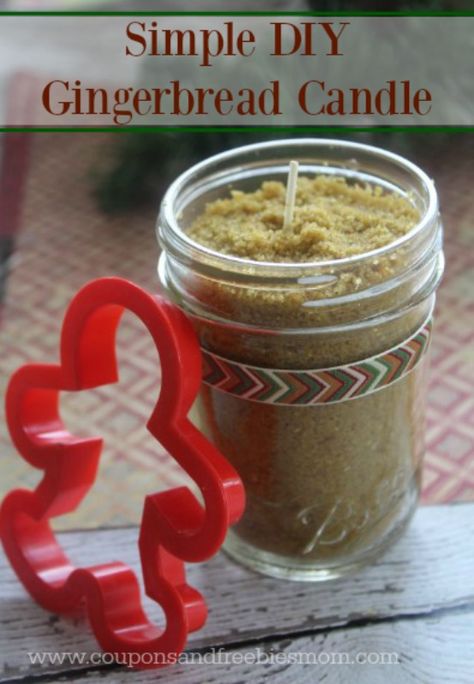 DIY Gingerbread Candle - easy homemade jar candle! Fun scent & simple do-it-yourself candle! Great handmade Christmas gift! See how to make it here! Gingerbread Candle, Diy Cinnamon, Diy Gingerbread, Diy Candles Easy, Cinnamon Candle, Gingerbread Diy, Making Candles Diy, Diy Candles Scented, Diy Crafts For Adults