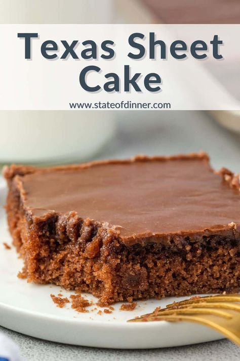 Texas Sheet Cake with Buttermilk is a rich and incredibly moist chocolate cake topped with gooey fudge frosting. It's quick to make and perfect for serving a crowd! Dessert To Feed A Crowd, Chocolate Sheet Cake Recipe, Best Dessert Ever, Texas Sheet Cake Recipe, Sheet Cake Recipe, Texas Sheet, The Best Dessert, Cookie Rookie, Texas Sheet Cake