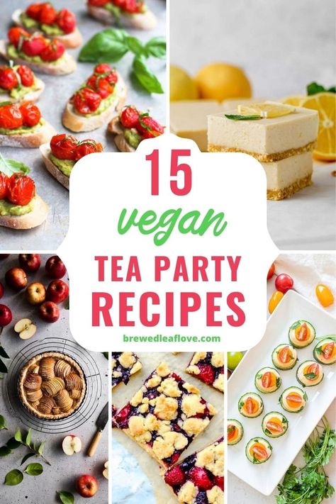 Looking for vegan tea party menu food ideas for your next special tea party? Here are 15 delicious recipes, from sweet to savory that are perfect for all your vegan friends. Vegan Tea Party Food, Vegan Tea Party, Tea Party Menu Ideas, Party Sandwiches Recipes, Tea Party Recipes, Tea Party Sandwiches Recipes, Party Menu Ideas, Vegan Afternoon Tea, Tea Party Menu