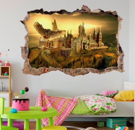 Harry Potter Wall Stickers, Harry Potter Bedroom Decor, Glume Harry Potter, Harry Potter Nursery, Harry Potter Room Decor, Harry Potter Wall, Harry Potter Bedroom, Potters House, Theme Harry Potter