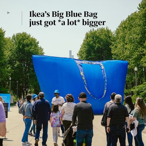 You’ve likely seen the latest Ikea ad. ⁠A couple walks into a home filled with moving boxes, followed by a child carrying that big blue Ikea bag. It begins glowing, and the kid starts pulling out furniture items.⁠ Now, it’s getting a real-life counterpart: a 19-foot-tall blue bag with a larger-than-life QR code on its price tag. Find out if the bag is coming to a city near you at the link. Larger Than Life, Ikea Bag, Ikea Ad, Couples Walking, Moving Boxes, Big Bags, Big Blue, Blue Bags, Visual Merchandising