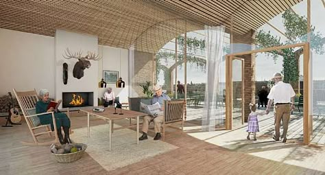 Elderly Care Center, Hospital Design Architecture, Retirement Living, Elderly Home, Architecture Design Drawing, Hospital Design, Healthcare Design, Assisted Living, Nursing Home