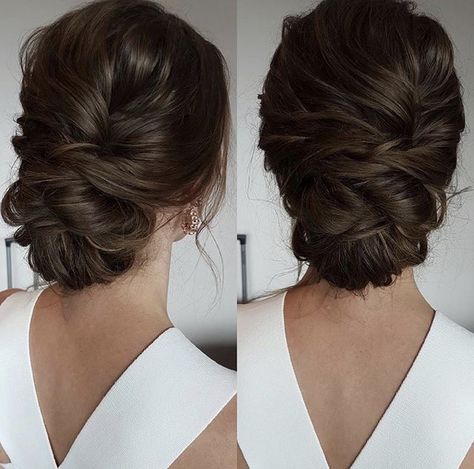 Twisted Low Bun Wedding Hair, Elegant Bride Hair, Hairstyle Bridesmaid, Bride Hairstyles Updo, Bridemaids Hairstyles, Wedding Updos, Prom 2023, Bridal Hair Updo, Hairstyles Updo