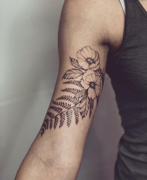 Wildflower Sleeve, Blackberry Tattoo, Bicep Tattoo Women, Stippling Tattoo, Botanisches Tattoo, Oregon Tattoo, Pnw Tattoo, Inner Bicep Tattoo, Tattoo Thoughts