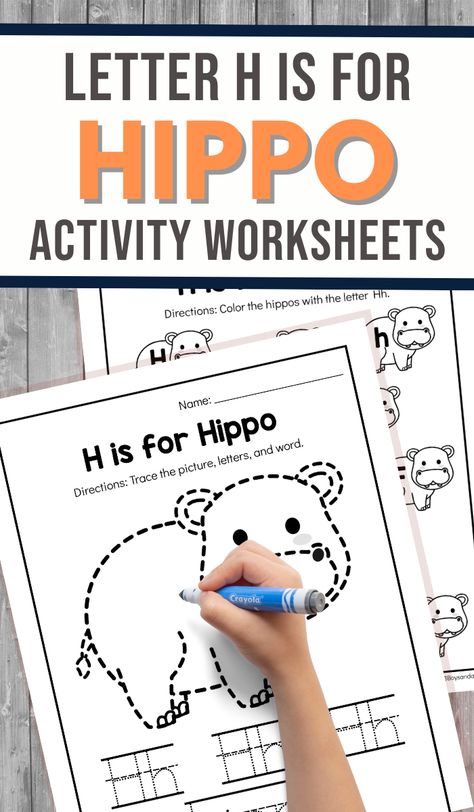 Hippo Activities, Homeschooling Worksheets, Letter H Crafts, Abc Games For Kids, Early Reading Activities, Letter Learning, Alphabet Centers, Silly Words, Homeschool Freebies