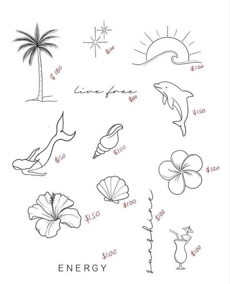 Small Covering Tattoos, Cali Inspired Tattoos, Summer Holiday Inspired Tattoos, Cool Beach Tattoos, Simple Island Tattoo, Beachy Finger Tattoos, Dainty Vacation Tattoos, March Flash Tattoos, Beachy Drawings Ideas