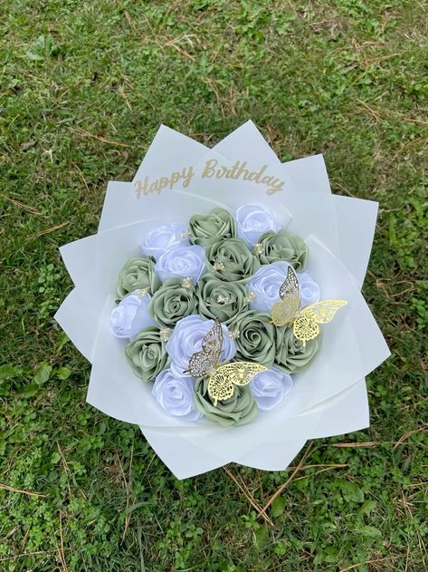 Eternal bouquet 💐 Eternal Rose Bouquet Valentines, Ramo Flowers Ribbon, Ramo Ribbon Bouquet, Small Ribbon Rose Bouquet, Ribbon Roses Bouquet For Boys, Eternal Ribbon Roses Bouquet, Birthday Ribbon Bouquet, Bouquet Of Ribbon Flowers, Flower Bouquet Ribbon Ideas