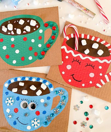 Kids Christmas Crafts Construction Paper, Chocolate Craft, Easy Winter Crafts, Winter Crafts Preschool, Winter Celebration, January Crafts, December Crafts, Preschool Christmas Crafts, Christmas Arts And Crafts