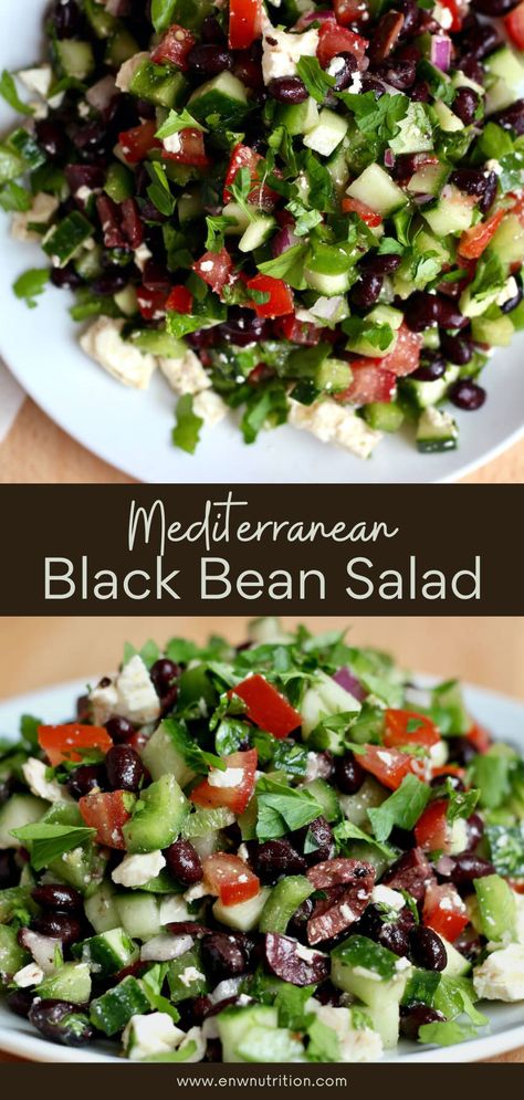 Bean Salad Recipes Healthy, Bean Salad Healthy, Summer Vegetable Recipes, Black Bean Salad Recipe, Mediterranean Recipes Healthy, Mediterranean Diet Recipes Dinners, Black Bean Recipes, Mediterranean Diet Meal Plan, Seasonal Vegetables