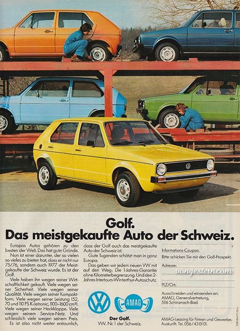 Volkswagen Golf Mk1, Vw Mk1, Vw Rabbit, Golf Mk1, Volkswagen Golf 1, Vintage Volkswagen, Volkswagen Group, Rims For Cars, Retro Advertising