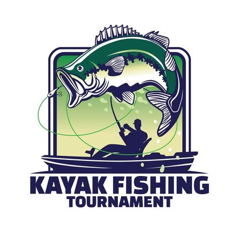 Tournament Logo Design, Tournament Logo, Fishing Tournament, Boat Vector, Largemouth Bass Fishing, Fish Silhouette, Fish Logo, Bright Art, Largemouth Bass