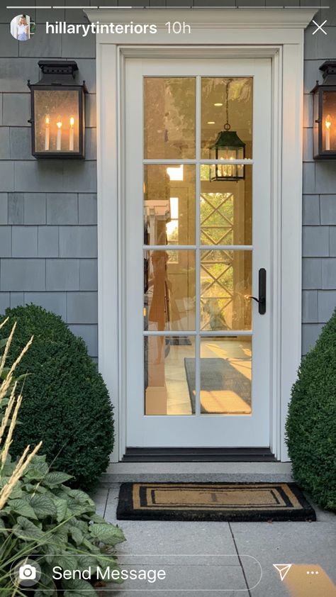 Front Exterior Doors Modern Farmhouse, Exterior Back Doors With Window, Side Doors Exterior, Kitchen Door Exterior, Glass Panel Exterior Door, French Exterior Door, Exterior Side Door Entrance, Basement Exterior Door Ideas, 2023 Exterior Colors