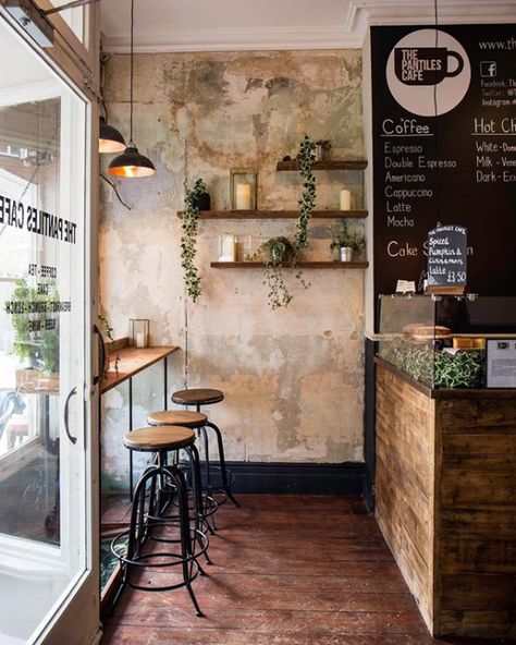 All Things Girly & Beautiful Rustic Coffee Shop, Tattoo Home, Bar Deco, Inspiration Wall Art, All Things Girly, Bakery Shop Design, Opening A Coffee Shop, Rustic Cafe, Small Coffee Shop