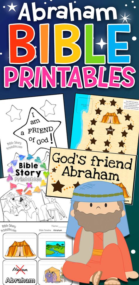 Free Abraham Bible Printables for Children's Ministry.  I am a Friend of God Bible Lessons, God's Friend Abraham, Printable Games, Crafts, Worksheets, Coloring and more! Abraham Bible Story, Abraham Bible Crafts, Abraham Bible, Toddler Bible Lessons, Noah's Ark Bible, Toddler Bible, Preschool Bible Lessons, Friend Of God, Bible Story Crafts