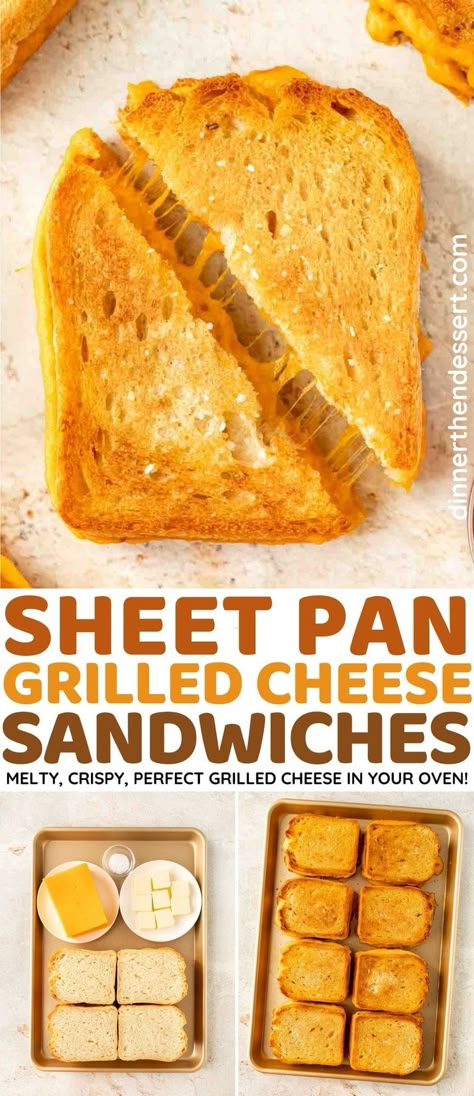 Perfect Grilled Cheese Sandwich, Grilled Cheese Baked In Oven, Sandwich’s For A Crowd, Grill Cheese In The Oven, Grilled Cheese Recipes Oven, How To Freeze Grilled Cheese, Baked Cheese Sandwich, Grilled Cheese Sheet Pan, Oven Sandwich Recipes