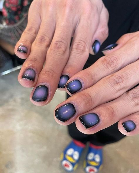 Dark Purple Nails, Mens Nails, Punk Nails, Hard Nails, Grunge Nails, Pretty Gel Nails, Nails Polish, Dark Nails, April 6