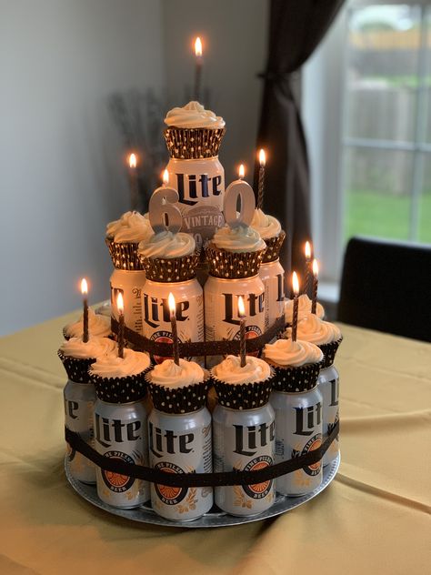 Beer Cakes For Men, Birthday Beer Cake, Happy Birthday Beer, Birthday Beer, Lite Beer, Birthday Cake For Him, Beer Cake, Funny Birthday Cakes, Beer Birthday