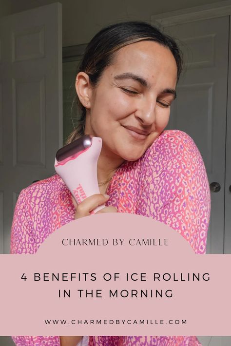 Looking for a new skincare routine step? An ice roller tool is designed to deliver a cooling sensation to the skin, and although it’s best known for quickly de-puffing, ice rollers also provide a few other great skin care benefits. In this post you’ll find the benefits of ice rolling and how to use this frosty face roller as part of your morning skincare routine. When To Ice Roll Face, Ice Roller Routine, How To Ice Roll Your Face, How To Use Ice Roller On Face, Ice Roller Benefits, Facial Roller How To Use, Why Use A Face Roller, Ice Rolling Face Benefits, Benefits Of Ice Rolling Face