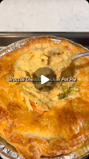 Adrienne Wilson on Instagram: "Broccoli Cheddar Chicken Pot Pie  This recipe is for a full pot of soup.  I didn’t make a full pot in the video.   1 lb broccoli Onion, diced  1 cup carrots 16 oz shredded cheddar cheese 1 tbs minced garlic 1 tbs garlic paste 2 cups chicken broth 2 cups heavy cream 2 tbs butter 2 tbs flour Seasonings (1 tbs each): S&P, garlic powder, onion powder, chicken bouillon, & paprika.   Pot Pie: Shredded chicken  Puff pastry - 1 pck makes 1 individual pot pie  1 egg + 1 tbs water (egg wash)  -Melt butter over medium heat. Sauté onion & carrots for 3-4 min. Add minced garlic & garlic paste.  -Add flour & mix well. Add chicken broth, broccoli, heavy cream, & seasonings. Cover & cook for 15 min. Lower heat & add cheese. Stir until cheese melts & add chicken.  -Let rest f Chicken Broccoli Cheddar Pot Pie, Broccoli Chicken Pot Pie, Broccoli Cheddar Chicken Pot Pie, Chicken Pot Pie With Crescent Roll Crust, Broccoli Cheddar Pot Pie, Cheddar Chicken Pot Pie, Chicken Pie Recipe Easy, Cheesy Chicken Pot Pie, Chicken Puff Pastry