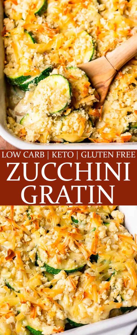 Potato Zucchini Gratin, Zucchini Souffle Recipe, Keto Zucchini Boats, Zucchini Au Gratin, Zucchini Gratin, Zucchini Casserole Recipes, Keto Sides, Summer Zucchini, Zucchini Casserole