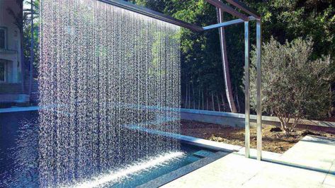 NEWS | Water Studio Contemporary Water Feature, Rain Curtain, Water Wall Fountain, Diy Water Feature, Water Curtain, Indoor Water Features, Water Feature Wall, Diy Water Fountain, Outdoor Water Features