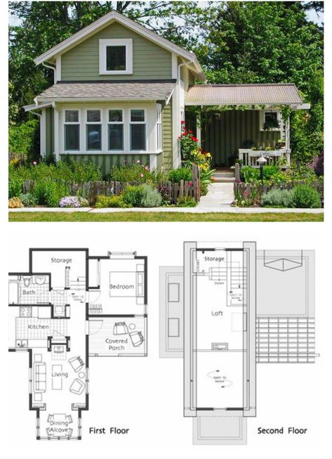 Tall Small House, Tiny Cottage Floor Plans One Story, Small Floor Plans Tiny Homes, Sims Small House, Tiny Home Floorplan, Adorable Home, Cottage Floor Plans, Sims 4 House Plans, Sims 4 House Building