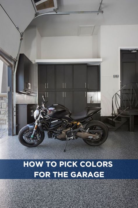 Garage Interior Paint, Garage Color Ideas, Garage Colors, Painted Garage Walls, Garage Paint Colors, Garage Wall Cabinets, Diy Garage Work Bench, Garage Workbench Plans, Garage Paint