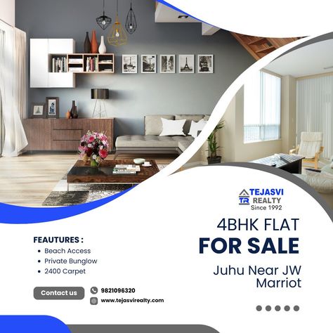 TEJASVI REALTY offers 4bhk flats for sale in📍 Juhu Near JW Marriott Specifications: ✅ 2400 Carpet ✅ Private Bungalow ✅ Beach Access Contact Mr. Desai Rakesh B.E (Civil) 📞9821096320 Visit us 🌐 www.tejasvirealty.com #tejasvirealty #tejasvirealtyteam #desairakesh #tejasvirealtybyrakeshdesai #realestate #realty #realestateagent #realestatelife #realestategoals #realtyworld #realestatejuhu #realestateadvisor #property #propertymanagement #propertyforsale #propertyforlease #rental #rentpropert Mumbai, Jw Marriott, Flat Rent, Flats For Sale, Property Management, Real Estate Agent, Property For Sale, Bungalow, Carpet