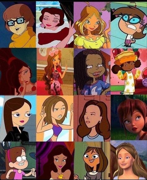 Cosplay For Brunettes, Brunette Disney Characters, Iconic Brunette Characters Costumes, Brunette Icons Cartoon, Brunette Characters Cartoon, Cartoon Characters With Pink Hair, Iconic Brunette Halloween Costumes, Brunette Cosplay, Brunette Cartoon Characters