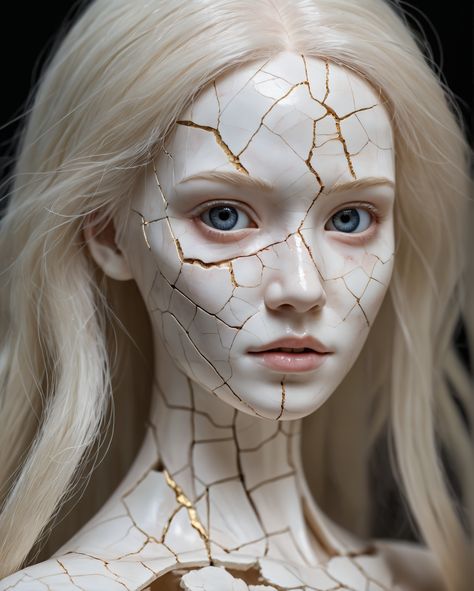 Cracked Doll Makeup, Broken Doll Makeup, Porcelain Doll Costume, Porcelain Doll Makeup, Fashion Show Themes, Doll Face Paint, Doll Drawing, Porcelain Skin, Broken Doll