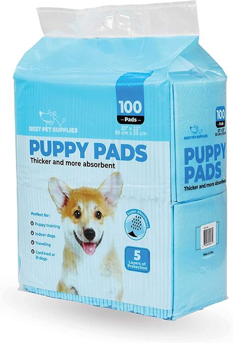 Amazon.com: Best Pet Supplies Disposable Puppy Pads for Whelping Puppies and Training Dogs, 100 Pack, Ultra Absorbent, Leak Resistant, and Track Free for Indoor Pets, Floor Protection - Baby Blue (22.5" x 22") : Everything Else Dog Packaging, Puppy Whelping, Whelping Puppies, Pet Training Pads, Puppy Pads Training, Potty Pads, Puppy Pads, Dog Pads, Indoor Pets